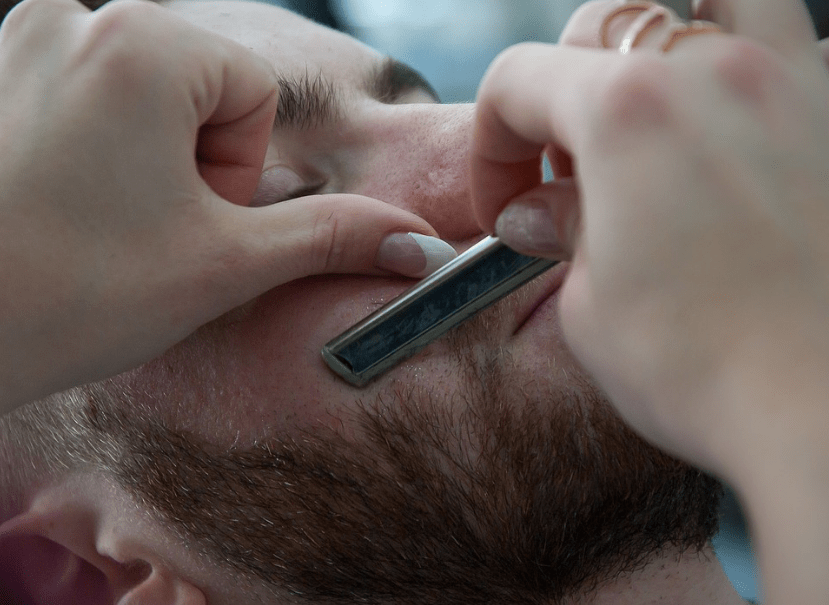 shaving a beard